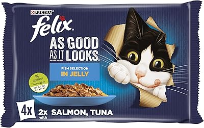 Wet food for Purina Felix cats with salmon and tuna, 85 g (4 sachets).. DIAYTAR NIGERIA: Empowering Nigerians with access to affordable products delivered within 8 days.