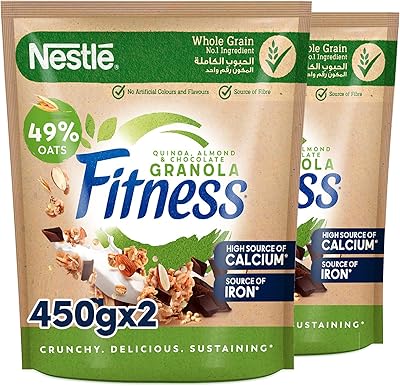 Granola Nestlé Fitness in quinoa, almonds and chocolate, 2 * 450 grams.. Tired of overpriced goods and slow delivery? DIAYTAR Nigeria brings affordability and speed together with a wide selection of products.