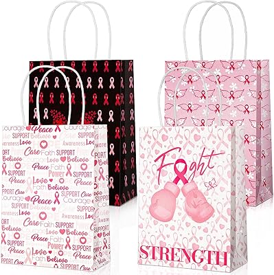 16 Pieces Pink Gift Bags Bag Bag of Breast Cancer Cancer Gift Bags in pink ribbon for breast cancer packaging bags with handle for raising of breast cancer charity event themed festival decoration.. Experience the convenience of online shopping with DIAYTAR NIGERIA's reliable 5-8 day delivery service.
