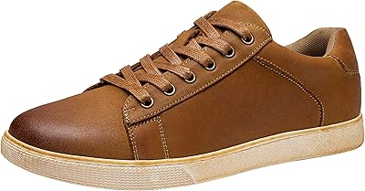 Leather fashion sneakers for men, Oxford backdrop back retro for men, dark beige fashion sneakers, 46 eu.. DIAYTAR NIGERIA revolutionizes online retail with our vast selection and cost-effective delivery options.