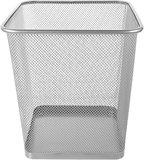 Bestonzon bin in knitted panel with square paper open metal wire recycling trash can for desk house kitchen school room bathroom l.. DIAYTAR NIGERIA: Creating access to affordable products for every Nigerian with our swift delivery service.
