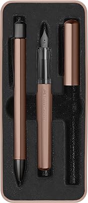 Faber-Castell Hexo collection: Plume M pen and bronze ball pen, made in Germany.. DIAYTAR NIGERIA: Empowering Nigerians with access to affordable products and reliable 5-8 day delivery.