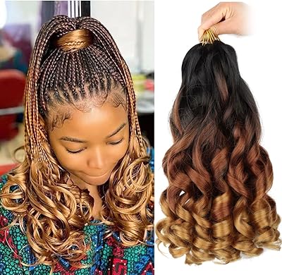 HAYALISHA Lot of 8 extensions of curly curly synthetic hair of 40.6 cm, pre-stretched, bouncing, easy to braid, yaki texture, synthetic hair extensions for black women, 75/package (40.6 cm, lot of 8, 1b/30/27).. Discover unbeatable variety on DIAYTAR Nigeria — shop today, delivered this week.