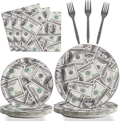 96 pieces of birthday party supplies on the theme of a hundred dollars for adults.. DIAYTAR Nigeria: Where affordability meets fast and reliable e-commerce service.