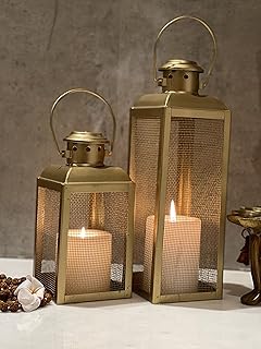 Urban Born Lot of 2 iron and photophores for interior decoration articles | Home decoration candles | Interior decoration candlesticks (pack of 2) (gold).. DIAYTAR NIGERIA delivers happiness in 5-8 days with our affordable and diverse product range.