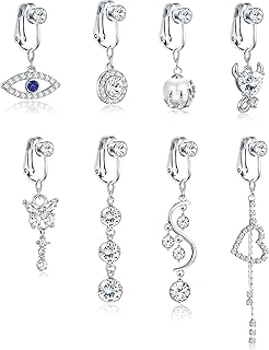 Yadoca 8 pieces false belly piercing for women, false belly ring, button during, piercing Cz non piercing, jewelry to clip on navel rings.. DIAYTAR NIGERIA delivers more than products - we deliver affordable shopping satisfaction nationwide.