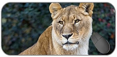 Large game mouse mat with seams on the edges, non -slip mouse mat for laptop keyboard lioness big cat predator 170032.. DIAYTAR NIGERIA: Bridging the gap between consumers and quality products with affordable nationwide shipping.