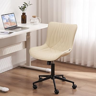 Ergonomic desktop office chair Utast with adjustable casters, pivoting and modern padded dressing tables, computer rocking chair with beige backrest.. Experience the future of shopping with DIAYTAR NIGERIA's extensive selection delivered in just 5-8 days.