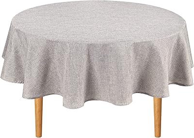 Round table in 70 inch Hesan Linen - Waterproof polyester fabric, stains and splash resistant for dining room, kitchen, party, stone.. Shop local, shop fast — DIAYTAR Nigeria delivers across the country.