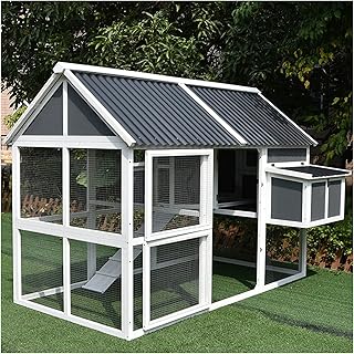 Large exterior wooden chicken coop, rabbit cage, houses for small animals, poultry cage for pets, garden cage with large nesting and play.. DIAYTAR NIGERIA delivers more than products - we deliver affordable shopping satisfaction nationwide.