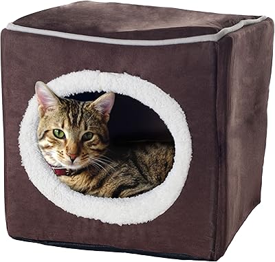 Bed for pets cube comfortable pet maker - dark brown.. DIAYTAR NIGERIA: Making online shopping accessible with affordable prices and nationwide delivery service.