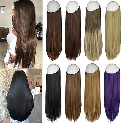 Halo hair extensions Invisible and secret wire -wire hair extensions 22 inch steep hair extension in a single part synthetic posts for women.. DIAYTAR NIGERIA: Where quality meets affordability, with thousands of products delivered in less than 8 days.