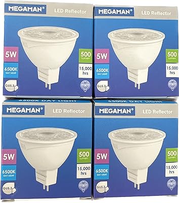 MEGAMAN MR16 5W 220V 6500K day LED spot light guy. 3 530 lumen 15000 hours (lot of 4).. Make shopping fun and stress-free with DIAYTAR Nigeria.