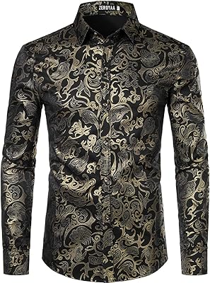 Zeroyaa formal luxury ball gilded shirts with long sleeves with buttons, gold.. Transform your online shopping experience with DIAYTAR NIGERIA's affordable and diverse marketplace.
