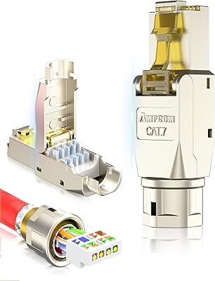 Ampcom connector STP CAT 7 RJ45 in zinc alloy without tools, Ethernet modular Ethernet field end - pack of 6.. DIAYTAR NIGERIA: Redefining e-commerce with affordable prices and reliable nationwide shipping.