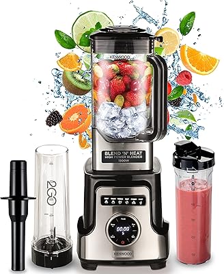Luxury electric mixer Kenwood 1500 W, Smooth and Soup Machine with 2 L Tritan bowl, 2 GB bottle with SCREA heater, 10 speeds, 6 predefined programs and ice crushing, silver, BLM92.920ss.. Your budget-friendly online marketplace, DIAYTAR NIGERIA delivers a world of products in just 5-8 days.