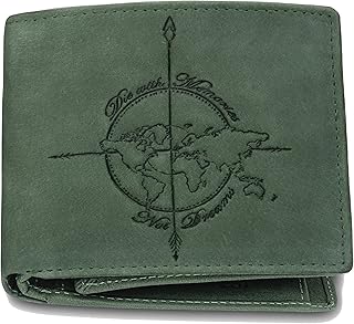 Leather wallet for men green vintage RFID wallet.. Experience the future of online shopping with DIAYTAR NIGERIA's extensive product range and competitive pricing.
