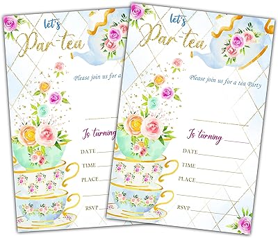 CLIRBE birthday party invitations, LET's par -tea birthday invitations for boys and girls, children's birthday invitations, themed birthday party decorations, 20 invitations with 20 envelopes - B11.. Shop for everything you need at DIAYTAR NIGERIA, with budget-friendly prices and quick delivery.