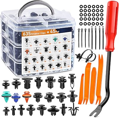 Gooacc Kit of 680 car fixing clips - 22 nylon mudguard bolts with 10 cable fasteners and fixing extractor for Toyota GM Ford Honda Chevy.. Your favorite brands are just a click away on DIAYTAR Nigeria.