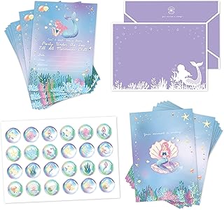 12 sets of Petite Sirène Festival Invitation Cards under the Sea, Birthday Party Invitation for Girls, Ocean, Corail, Star of the Sea, Marine Fish, Pearl, Oyster, Wedding, birthday, Baby Cadeau, Baby supplies, Party supplies.. DIAYTAR NIGERIA connects desire with fulfillment through our affordable e-commerce platform.