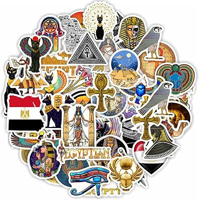Set of Egyptian water bottle stickers from 50 pieces, travel stickers in waterproof vinyl for adults, adolescents, laptop, skateboarding, bicycle, mobile, computer, suitcase (Egyptian palace).. Shop for everything you need at DIAYTAR NIGERIA, with budget-friendly prices and quick delivery.