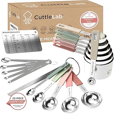 Cuttlelab Set of 22 cups to measure and steel utensils.. Your everyday shopping companion, DIAYTAR NIGERIA offers unbeatable value with nationwide delivery.