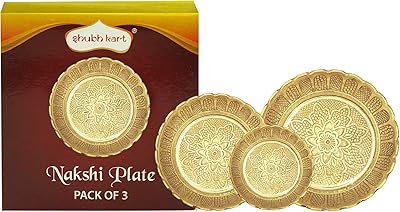 Shopkart Nakshi plate for decoration and pooja gifts (lot of small, medium and large, in solid brass).. DIAYTAR NIGERIA: Bringing quality products to every Nigerian with affordable nationwide delivery.