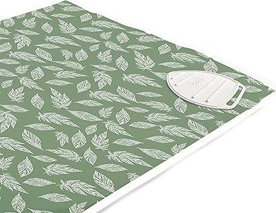 Ironed Homes ironing carpet (large 120 x 70 cm) with 3 mm felt pad, silicone -sink restoring protector, steam press on table, bed, laptop, reflecting heat, foldable, washable, printed - large green leaves.. DIAYTAR NIGERIA: Your affordable marketplace with reliable 5-8 day shipping across Nigeria.