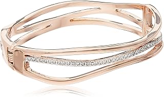 Buckley London Bayswater clasp bracelet for women - pink gold, non -precious metal, cubic zirconia.. DIAYTAR NIGERIA: Where affordable shopping meets reliable nationwide delivery in less than a week.