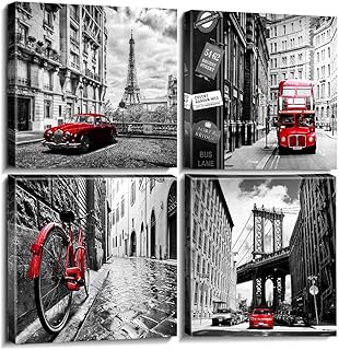 Printing on canvas Smurfour Tour Eiffel and Pont de Brooklyn, modern setting for the decoration of the house, the car, the bicycle, the bus and the house, size 20 x inch, 4 rooms.. Your favorite online marketplace — DIAYTAR Nigeria delivers quick and cheap.