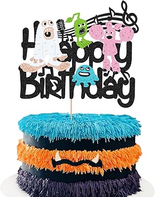Birthday cake decorations singing monsters with glitter for animated film.. You deserve better shopping — choose DIAYTAR Nigeria today.