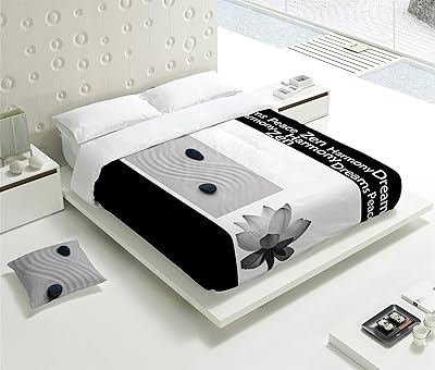 Kukan tsuki duvet cover, cotton, white, black, 150 cm bed.. DIAYTAR NIGERIA brings the marketplace to your home with budget-friendly prices and nationwide delivery.