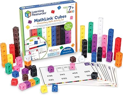 Learning Resources Math Link Cubes Set of basic mathematical activities - 115 pieces, from 7 years old, mathematical blocks for children, mathematical counters.. DIAYTAR NIGERIA: Your partner in affordable shopping with nationwide delivery in just 5-8 days.