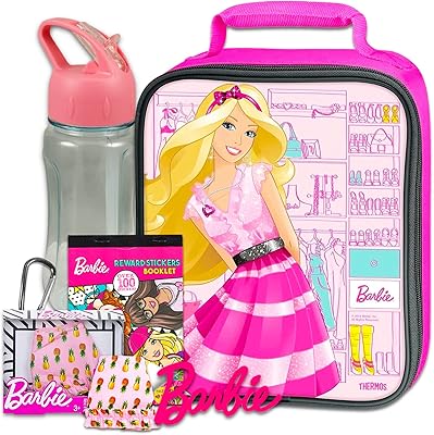 Barbie box set for girls ~ 5 parts of isolated stickers for lunch bag, doll accessories, water bottle and other school supplies.. Enjoy effortless shopping and speedy delivery with DIAYTAR Nigeria.