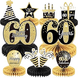 9 pieces decorations for 60th anniversary, table centers for 60th anniversary, table decorations, encourage 60, honeycomb table cover for men and women, party decoration supplies for 60th anniversary (60).. DIAYTAR NIGERIA stands as your affordable shopping ally with nationwide delivery in just 5-8 days.