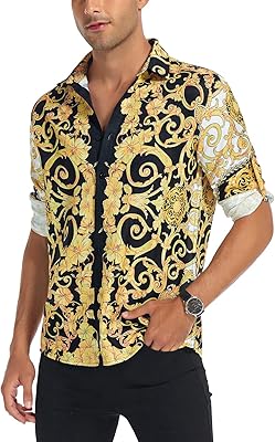 Luxury casual dressed shirt with floral print for men, long sleeves, buttoned.. Transform how you shop with DIAYTAR NIGERIA's vast selection and budget-friendly delivery options.