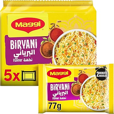 Biryani Maggi noodles 2 minutes 77g (pack of 5).. Experience the DIAYTAR difference with our vast product selection and delivery within 5-8 days.