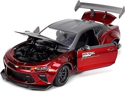 2016 Chevrolet Camaro Widbody \ "HKS \" Red Bonbon Metallic and Metallic matt gray \ "Bigtime Muscle \" 1/24 Series Model Molded by Jada.. DIAYTAR NIGERIA: Creating access to affordable products for every Nigerian with our swift delivery service.
