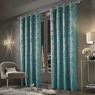 100 % blackout curtains Alexandra Cole for bedroom and living room, blackout curtains in 84 "velvet, luxury curtains printed in gold leaf, 2 pieces, blue Sarcelle.. DIAYTAR NIGERIA: Connecting Nigerians with affordable products through our expansive e-commerce platform.