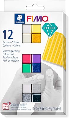 Modeling paste for oven with Fimo STEDTLER EFFECT 8013 C12-1 Half-Cubes 12 x 25 grams-Assorted colors.. Great finds. Great prices. Fast shipping. That’s DIAYTAR Nigeria.