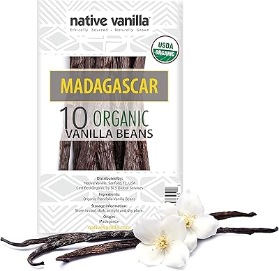 Indigenous vanilla - Organic Madagascar vanilla pods - 10 superior quality gastronomic pods - for restaurants and homemade pastry, kitchen, desserts, drinks and manufacture of vanilla extract.. DIAYTAR NIGERIA makes luxury accessible with our affordable prices and dependable delivery service.