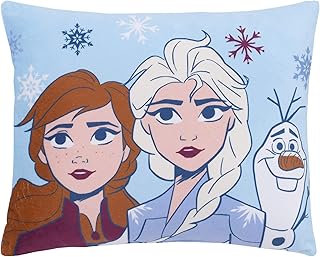 Disney the Snow Queen 2 - Anna, Elsa and Olaf Light blue decorative cushion, purple and white for children.. DIAYTAR NIGERIA brings the nation's largest product catalog to your doorstep at prices you'll appreciate.