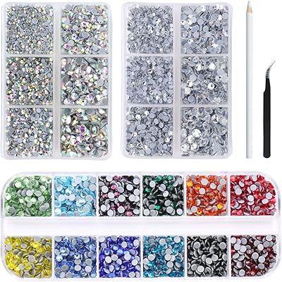Nibiru 6000 pieces flat back rhinestones with crystal AB 6 light sizes and 12 mixed colors SS12 rhinestones for DIY garnish and facial bags.. Experience satisfaction guaranteed with DIAYTAR NIGERIA's comprehensive platform and quick delivery.