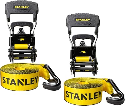 Stanley S1007 robust ratchet straps, black/yellow, 1.5 "x 16 ' - (breakage force of 3,300 lb), pack of 2.. Love deals? DIAYTAR Nigeria has you covered with low prices and fast delivery.