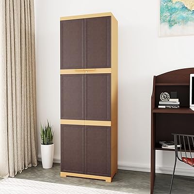 Large plastic storage cabinet Neilkamal Freedom (brown and cookie).. DIAYTAR NIGERIA brings the nation's largest product catalog to your doorstep at prices you'll appreciate.