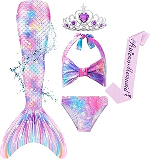 Bikini swimsuit siren tail for girl, child swimsuit (without palm), purple, 5-6 years old, purple, 5-6 years.. Make every purchase count with DIAYTAR Nigeria — shop smart, shop fast.