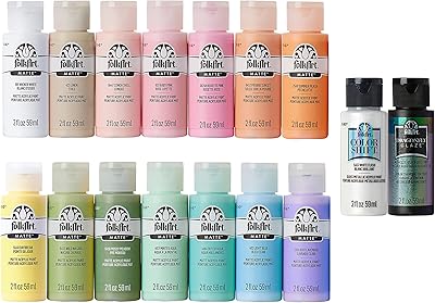 Set of rainbow pastels folkart, 16 pieces of 2.5 ounces, set of superior quality acrylic paint comprising 14 mats and 1 cricket color.. Experience DIAYTAR NIGERIA, where extensive product variety meets pocket-friendly prices and reliable delivery.