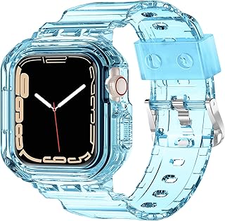 XYF Compatible with Apple Watch Clear Watch 45 mm 44 mm 42 mm 41 mm 40 mm 38 mm 49 mm, Bumper shell for men and women, Jelly Sport case and bracelet for iWatch Ultra.. DIAYTAR NIGERIA: Where shopping meets satisfaction with affordable prices and prompt delivery services.