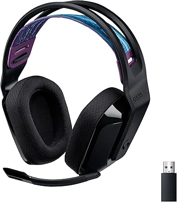 Logitech g 535 Lightspeed wireless game helmet - Light -ear supra -ear headset, foldable micro mute, stereo, compatible with PC, PS4 and PS5, rechargeable by USB - Black.. DIAYTAR NIGERIA: Empowering Nigerians with access to affordable products and reliable 5-8 day delivery.