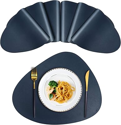 JTX - Set of leather dining table sets, 6 pieces, heat resistants, non -slip, washable, thermal insulation, set of Nordic Style Cooking Table Sets (Lot of 6, Blue).. DIAYTAR NIGERIA delivers what you want at prices you'll love, all within 5-8 days nationwide.